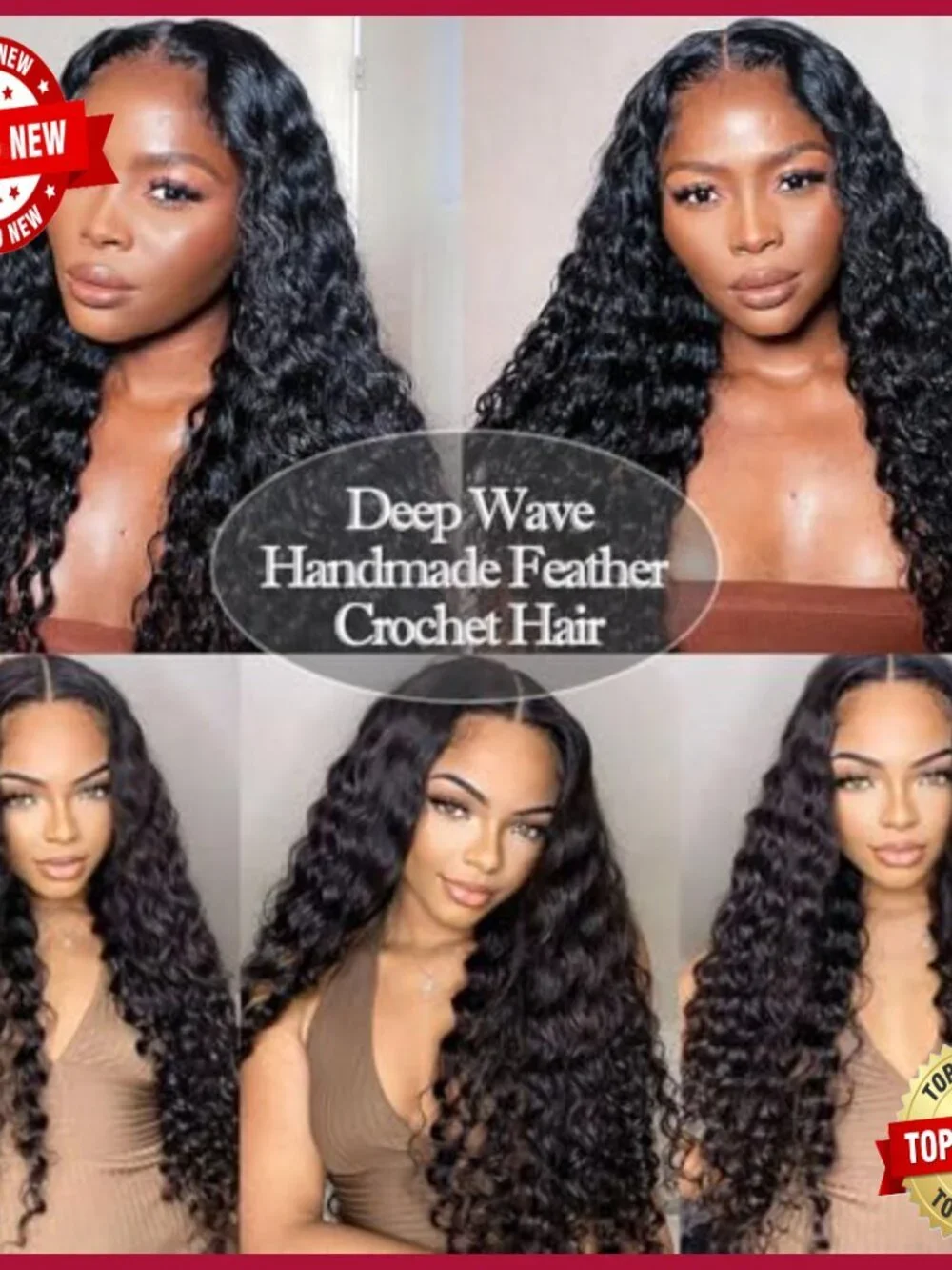 Deep Wave Crochet Human Hair Extensions 14in 60g Pre-Separated Feather Line